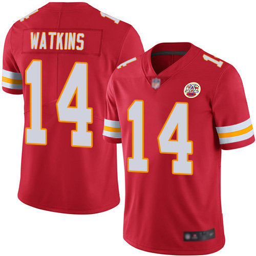 Youth Kansas City Chiefs #14 Watkins Sammy Red Team Color Vapor Untouchable Limited Player Football Nike NFL Jersey->youth nfl jersey->Youth Jersey